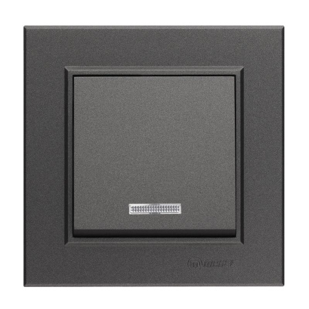 Переключатель 1-кл. СП Karea 10А IP20 дым. с подсветкой  56050025