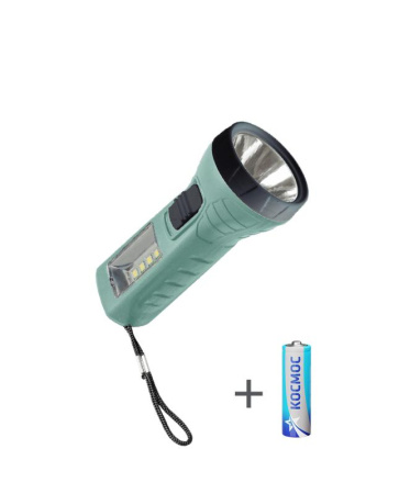 Фонарь ручной 0.5Вт LED+4SMD(1Вт) 1xAA (R6) корпус ABS-пластик ремешок ручной  KOC123B
