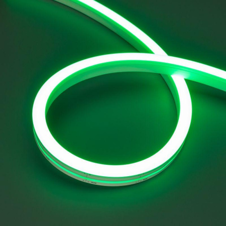 Лента светодиодная MOONLIGHT-SIDE-A140-12x17mm 24V Green 8Вт/м IP67 2835 wire x1 герметичная (уп.5м)  038800