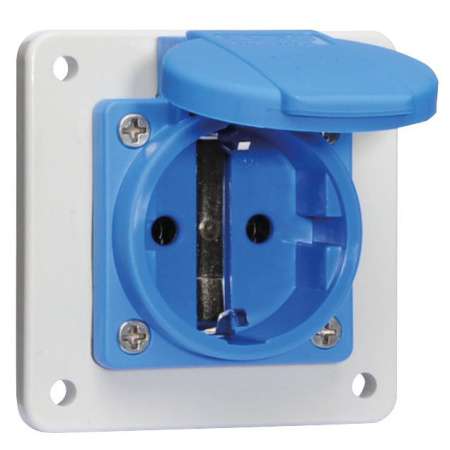 Розетка панельная Schuko IP54 фланец 75х75  71108