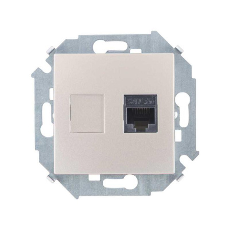 Розетка компьютерная  15 RJ45 кат.5E AMP механизм шампань  1591551-034