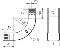 Угол для лотка вертикальный внутренний 90град. 50х60 RBV 605 S FS OBO 7007001