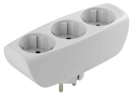 Разветвитель 3-м с заземл. 16А IP20 SP-3e-W защ. шторки бел.  C0045529