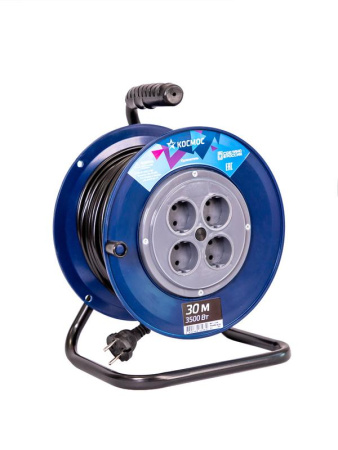 Удлинитель на катушке 4х30м 16А IP20 3.5кВт ПВС 2х1.5  YKKsm30m-4g(16A)
