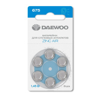 Элемент питания воздушно-цинковый ZA675/PR44 1.45В BL-6 (блист.6шт) для слуховых аппаратов  5060456