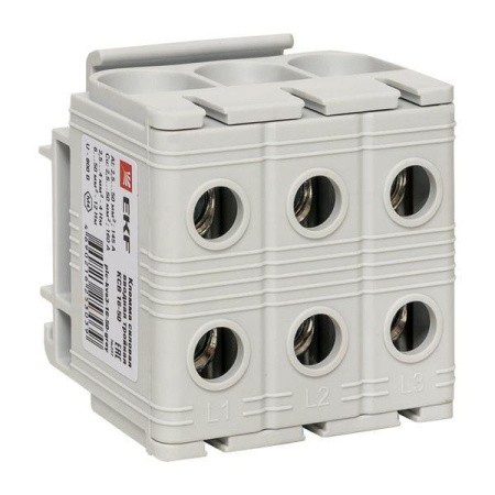 Клемма силовая вводная тройная КСВ 16-50кв.мм сер. PROxima  plc-kvs3-16-50-grey