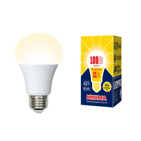 Лампа светодиодная LED-A60-11W/WW/E27/FR/NR Norma 11Вт матовая E27 (упак. картон)  UL-00003787
