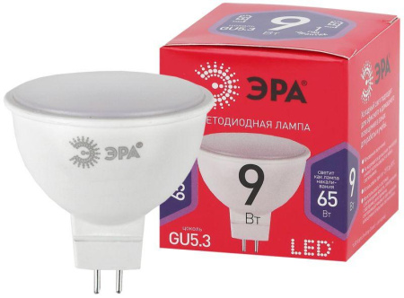 Лампа светодиодная RED LINE LED MR16-9W-865-GU5.3 R 9Вт MR16 софит 6500К холод. бел. GU5.3  Б0045353