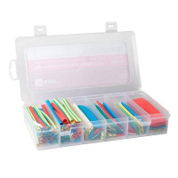 Набор трубок термоусадочных ТУТ 4/2; 6/3; 8/4; 10/5; 12/6; 20/10 100мм бокс 5 цветов 105шт PROxima  tut-n-5-r