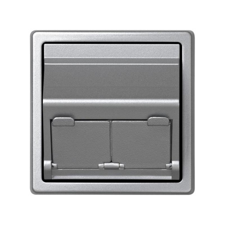 Адаптер на 2 RJ45(12) коннектора 75528; 75540; 75541; 75544-39 75542-30 наклонный 73 Loft алюм. 73086-63