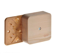 Коробка распределительная ОП 79х79х32мм IP40 сосна (светл. основа)  65004-27М Коробка распределительная ОП 79х79х32мм IP40 сосна (светл. основа)  65004-27М