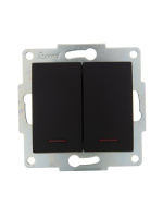 Выключатель 2-кл. 1п СП Karina 10А IP20 с подсветкой механизм черн. бархат  707-4288-112