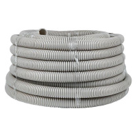 Труба гофрированная ПВХ d32мм с протяжкой сер. (уп.30м) Plast PROxima  tg-z-32-30