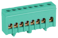 Шина PE земля в изолированном корпусе на DIN-рейку ШНИ-6х9-8-Д зел. NO-224-102  Б0062877