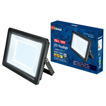 Прожектор светодиодный ULF-F19-50W/6500K IP65 175-250В BLACK корпус черн.  UL-00006737