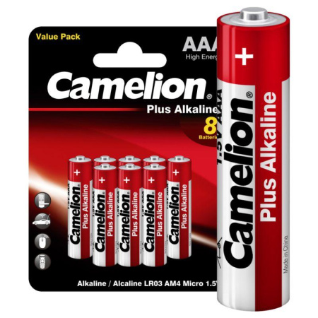Элемент питания алкалиновый AAA/LR03 1.5В Plus Alkaline LR03-BP8 BL-8 (блист.8шт)  14134