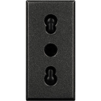 Розетка 1-м СП 1мод. Axolute 16А IP20 250В 2P+E экранир. контакты антрацит Leg BTC HS4180