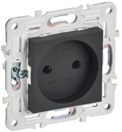 Розетка SKANDY 10А без заземл. без защ. шторок SK-R02G графит  SK-R10-10-K53