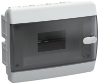 Корпус пластиковый ЩРВ-П-8 IP41 черн. прозр. дверь UNION Compact  UIC-KP12-V-08-41-K01