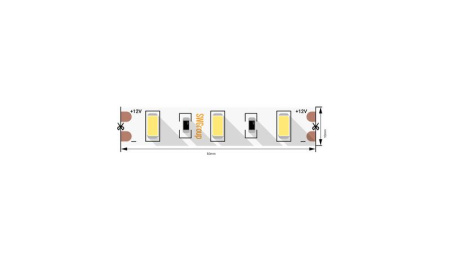 Лента светодиодная стандарт 5630 60LED/м 12Вт/м 12В IP20 со скотчем 3М тепл. бел. (уп.5м)  00-00009714