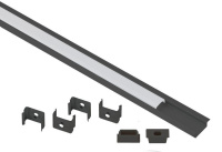 Комплект с врезным анодированным профилем 2206B 22х6мм. 2м черн. САВ251  Б0062792 Комплект с врезным анодированным профилем 2206B 22х6мм. 2м черн. САВ251  Б0062792