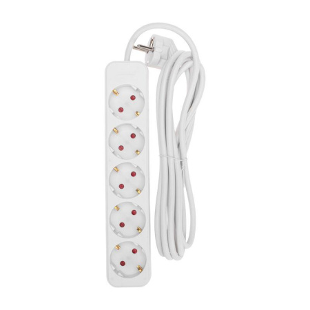 Удлинитель 5х3м с заземл. STANDARD 3х1кв.мм бел.  13-4029