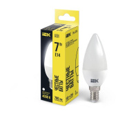 Лампа светодиодная Eco 7Вт C35 свеча 4000К нейтр. бел. E14 230В  LLE-C35-7-230-40-E14