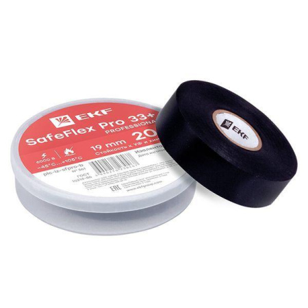 Изолента ПВХ 19мм (рул.20м) SafeFlex Pro 33+  plc-iz-sfpro-b