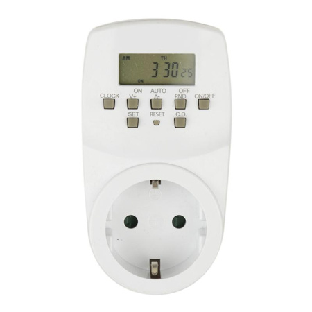 Таймер электронный UST-E20 WHITE с розеткой 220В 24ч 1600Вт энергонезависимая память  UL-00003766