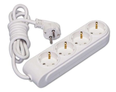 Удлинитель 4х3м с заземл. 16А IP20 ПВС 3х1.5 защ. шторки  N4210044