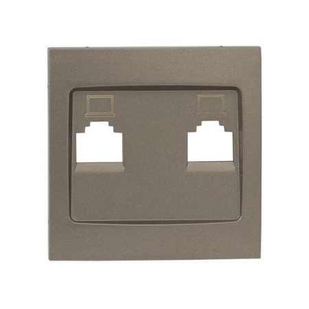 Панель лицевая Валенсия для розетки 2-м RJ-45 кашемир PROxima  ESK02-L-035-40