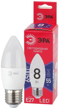 Лампа светодиодная RED LINE LED B35-8W-865-E27 R 8Вт B35 свеча 6500К нейтр. бел. E27  Б0045342