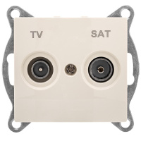Розетка телевизионная оконечная TV/SAT СП Bravo механизм беж.  С10TS1-003