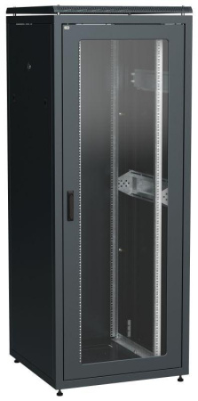 Шкаф сетевой LINEA N 42U 800х800мм стекл. передняя дверь задняя металлическая черн.  LN05-42U88-GM