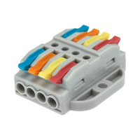 Клемма строительно-монтажная СМК проходная 222-424P 4п 0.08-4кв.мм с монтажной площадкой сер. (блист.5шт)  07-6264-5