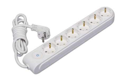 Удлинитель 6х5м с заземл. 16А IP20 ПВС 3х1.5 с выкл. защ. шторки  N6310064