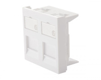 Адаптер 45х45мм для 2 модулей Keystone бел.  16H-45-03WT