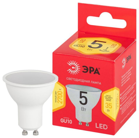 Лампа светодиодная RED LINE LED MR16-5W-827-GU10 R 5Вт MR16 софит 2700К тепл. бел. GU10  Б0051852