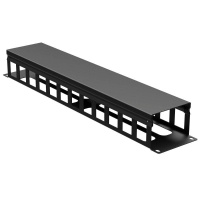 Органайзер кабельный 19дюйм с крышкой и отверстиями 2U глубина 60 мм RAL9005  R5CPF1962HEB