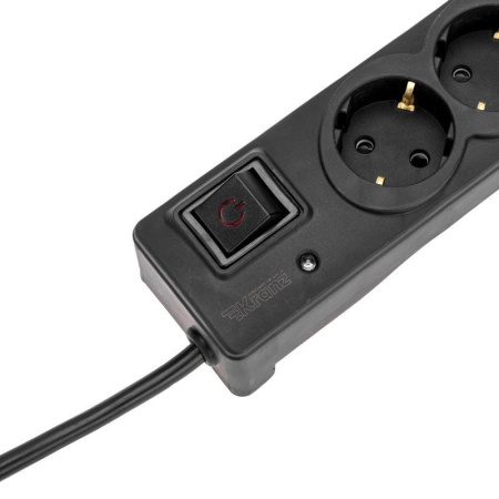 Удлинитель с сетевым фильтром 5х3м с автовыкл. 2 USB КГ 3х1.5кв.мм черн.  13-4702