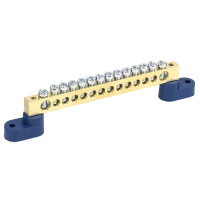 Шина "N" нулевая 8х12мм на двух угловых синих изоляторах 14 групп  11-2336