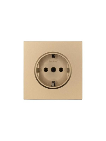 Розетка 1-мест. с/з ПБТ СП ZIMA IP20 10А безвинт. зажим зол.  704-3688-122BQC
