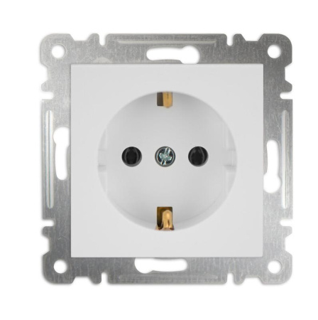 Розетка 1-м СП Karea 16А IP20 с заземл. механизм бел.  57001028