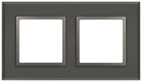 Рамка для розеток и выключателей ЭРА Elegance 14-5102-16 на 2 поста стекло титан  Б0065835 Рамка для розеток и выключателей ЭРА Elegance 14-5102-16 на 2 поста стекло титан  Б0065835