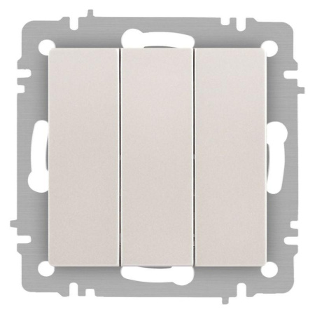 Выключатель Accent 6-106-06 тройной 10А-250В IP20 СУ AL/CU перламутр.  Б0063542