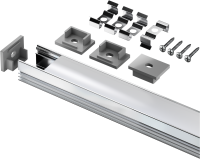 Профиль алюминиевый 95 327 NPR-02-SET накладной с рассеивателем (поликарбонат) для СД ленты  95327