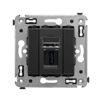 Розетка USB 3.0 1-м СП Avanti "Черный матовый" тип А-А  4412303