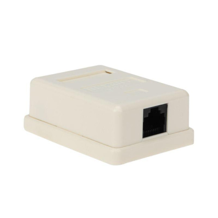 Розетка компьютерная 1-м ОП RJ45 кат.5E UTP неэкранир. бел.  03-0121