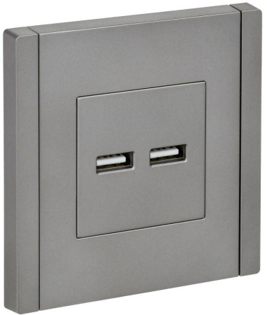 Розетка USB A+A 3.1А FORTE&PIANO FP549 сталь  FP-U21-D31-K46