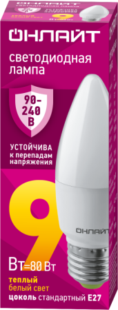Лампа светодиодная 90 539 OLL-C37-9-230-2.7К-E27-FR PRO 90-240В  90539